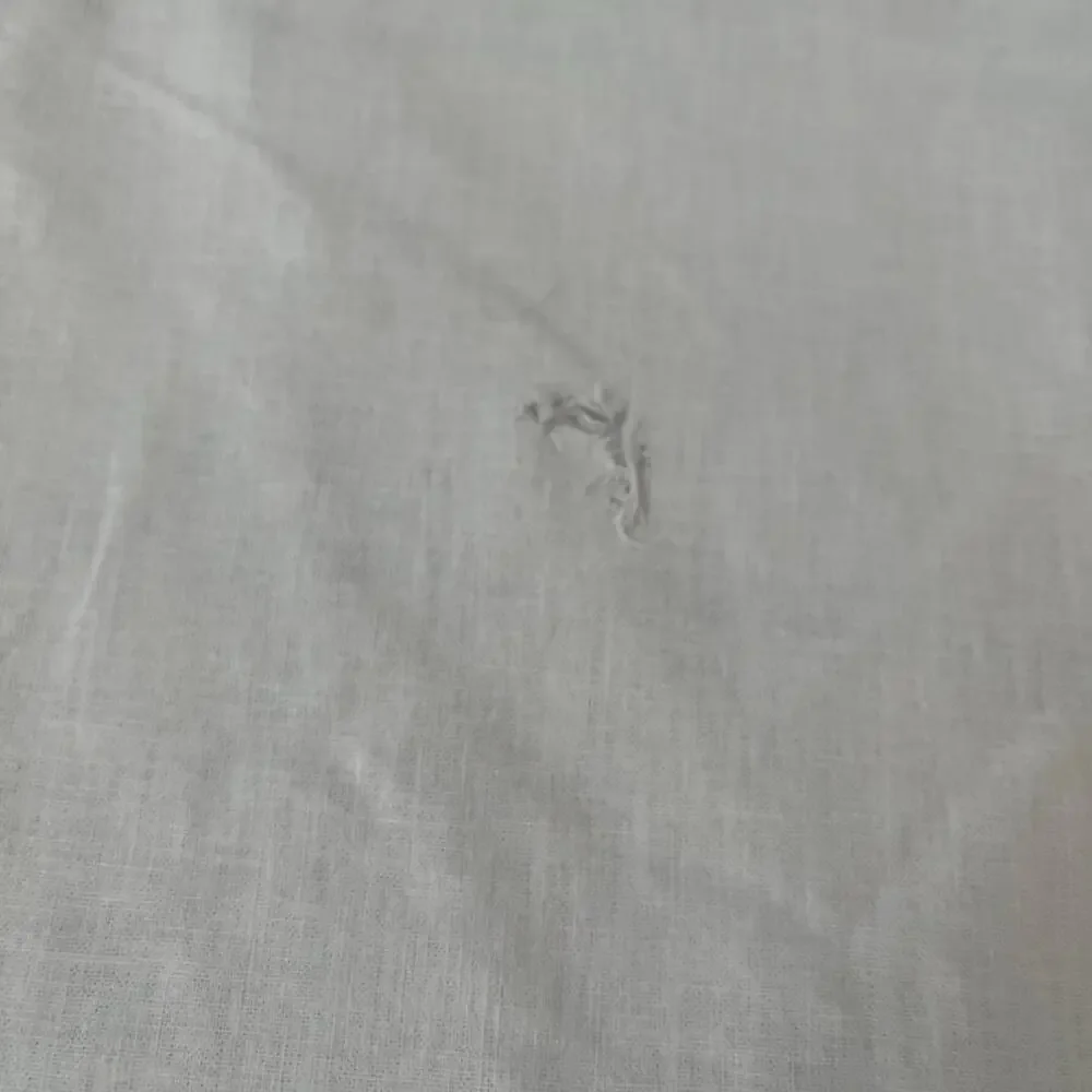 White 100% Linen Duvet Cover Wood Buttons 105